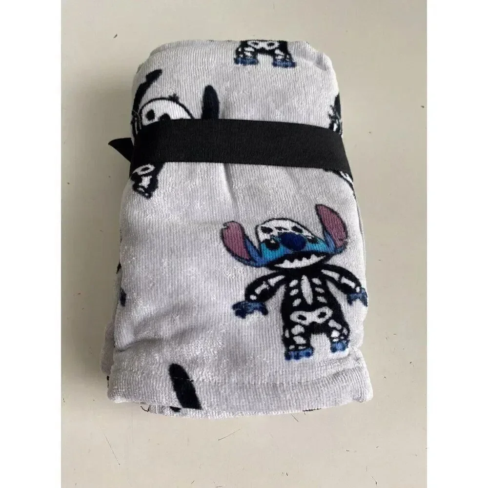 Set Of 2 Disney STITCH Skeleton Costume Halloween Hand Towels Bath‎ 16 X 28” NEW